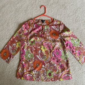 TALBOTS Floral Silk Top